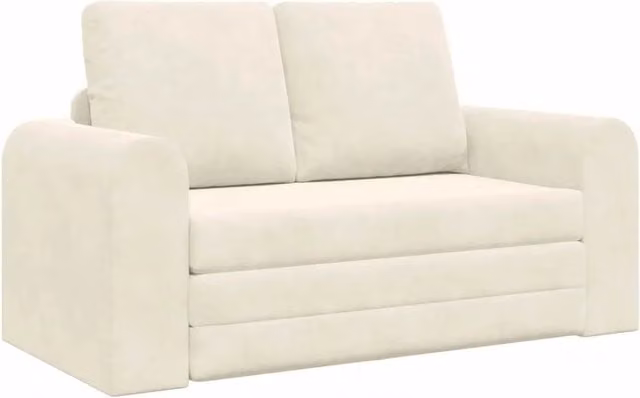 Divano letto | Sof¨¤ letto | Letto singolo Crema 148 x 71 x 83 cm Velluto