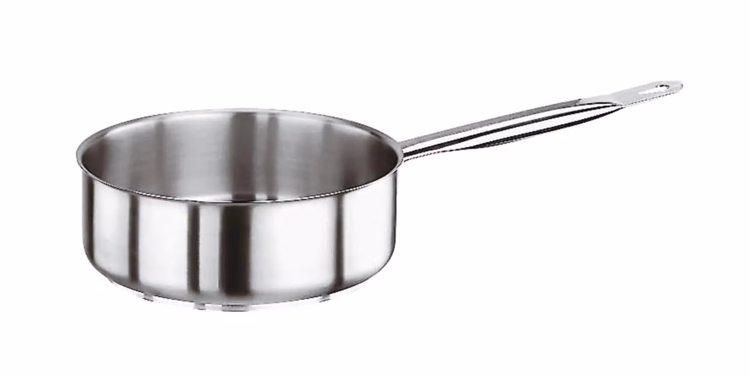 Casseruola Bassa Serie 1000 in acciaio inox con un manico per induzione, diam.24cm
