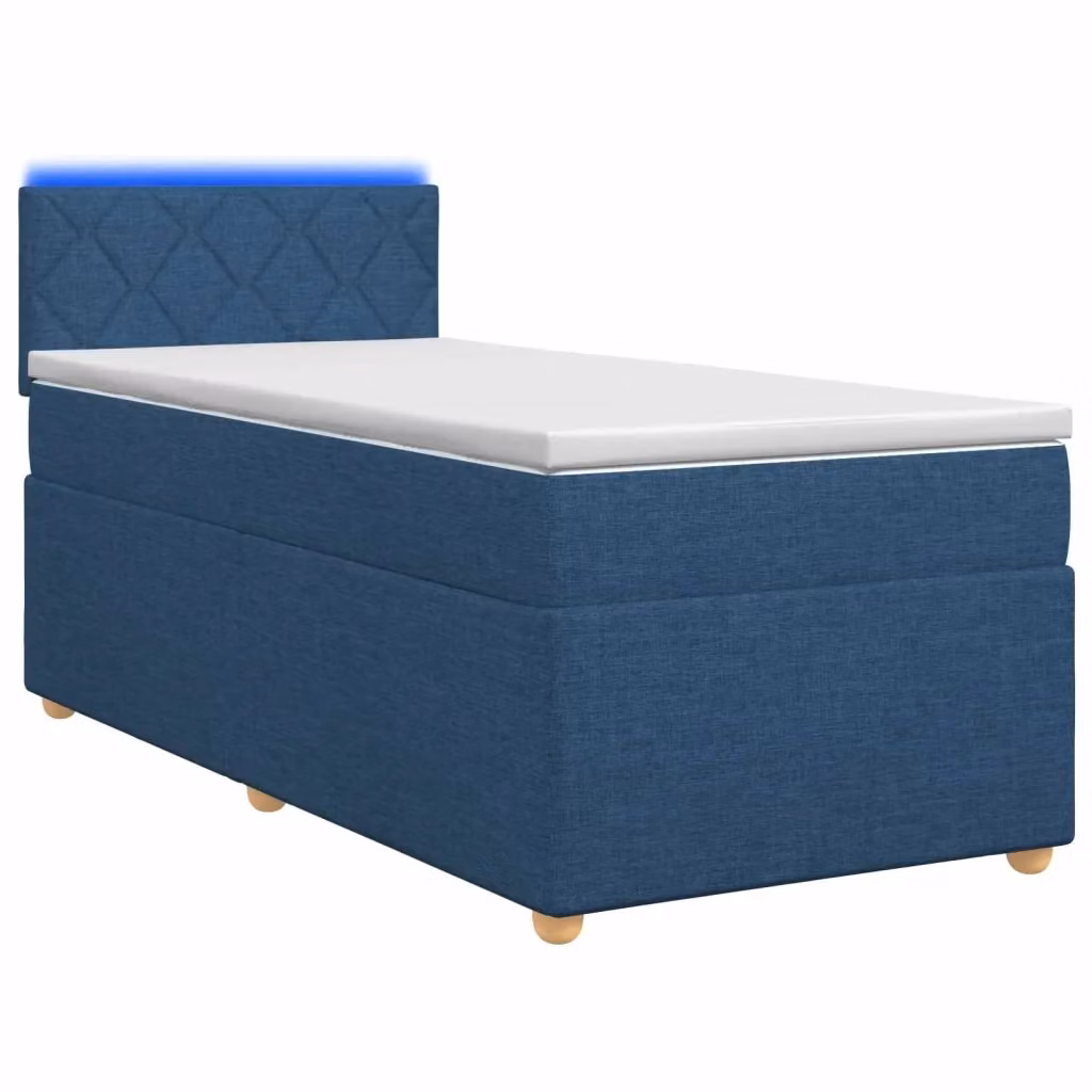 Letto box spring con materasso ibrido vidaXL in tessuto blu con base sollevabile e porta USB L/P: 80 x 200 cm – 2