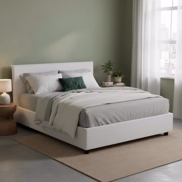 Letto Matrimoniale Ariadni Talamo Italia con Materasso Incluso, Bianco, 160x200 cm – 1