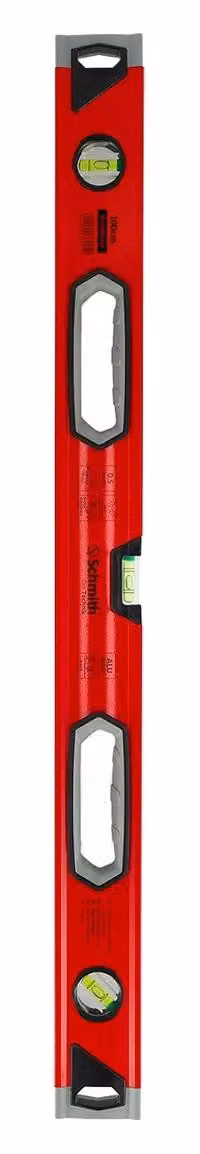 Livella a bolla in alluminio con maniglie, ergonomica, 100 cm. Marca: Schmith. Livella per muratori, livella per costruzioni, strumento di misurazione, strumento di misurazione in alluminio, livella professionale di alta qualità per cantieri