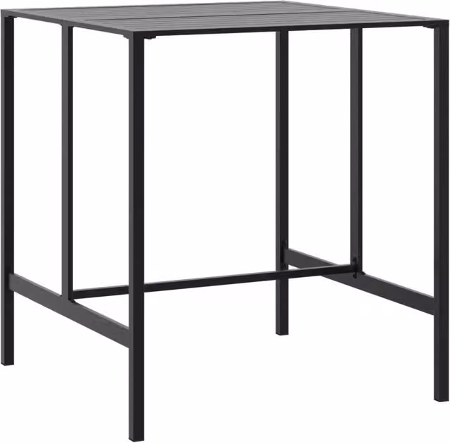 Tavolino da Giardino | Tavolo da Bar Nero 100x100x110 cm Acciaio Verniciato a Polvere