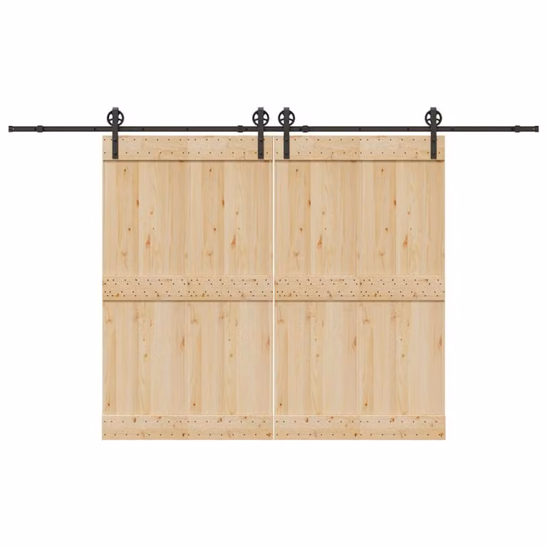 vidaXL Kit di Binari per Porte Scorrevoli in Acciaio Inox Nero Opaco