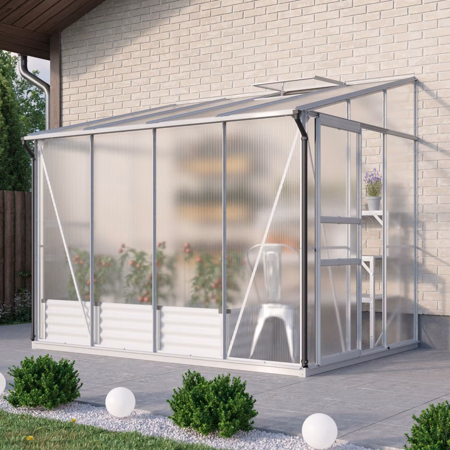 Serra addossata Vitavia "Osiris 5200" alluminio anodizzato 5,2 m² 4 mm HKP