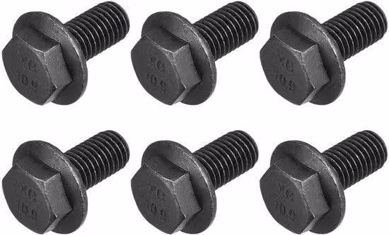 Set di bulloni a esagono con inserto in acciaio espandibile (M12 x 25 mm), 6 pezzi, metallo, neri, set di utensili