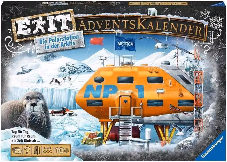 Calendario dell'Avvento a tema mistero e puzzle - La stazione polare nell'Artico - Disponibile in lingua tedesca