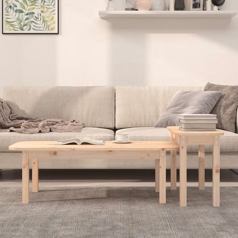 Maison Exclusive - Set di 2 tavolini in legno massello di pino
