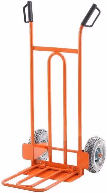 Carrello Portapacchi Gierre in Acciaio con Ruota Piena e Pala Ribaltabile Arancione