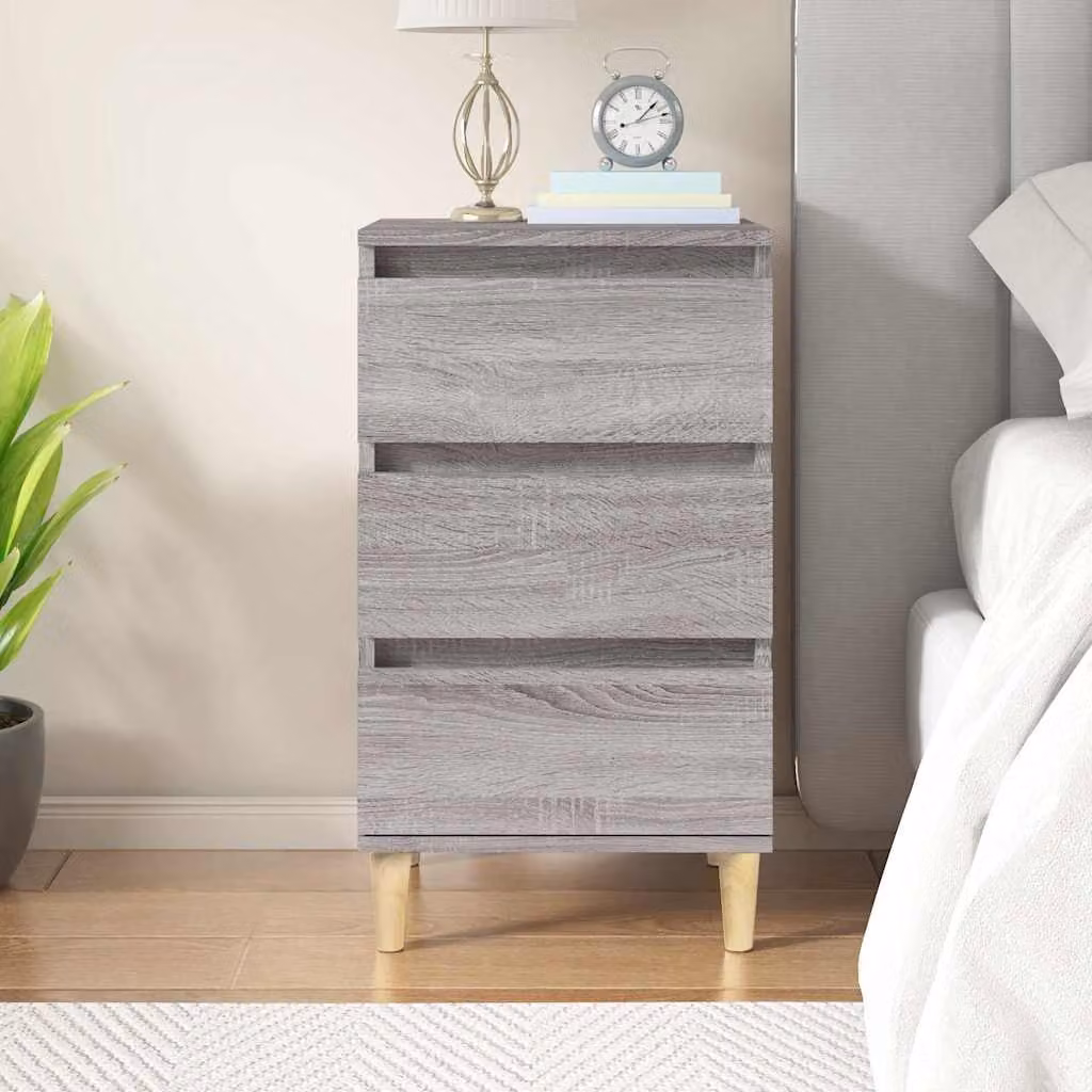 Comodino sospeso vidaXL in legno e MDF Grigio L: 40 cm, P: 35 cm, H: 70 cm