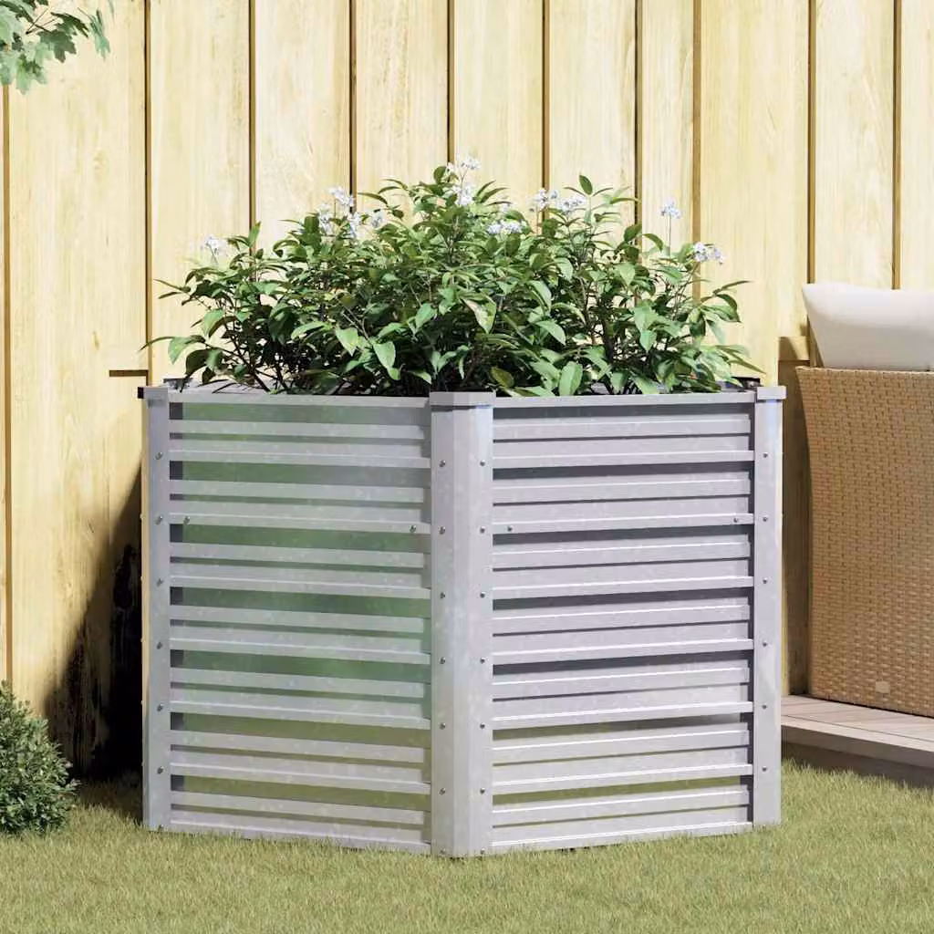 Letto rialzato da giardino vidaXL in acciaio zincato argento L: 129 cm, P: 77 cm