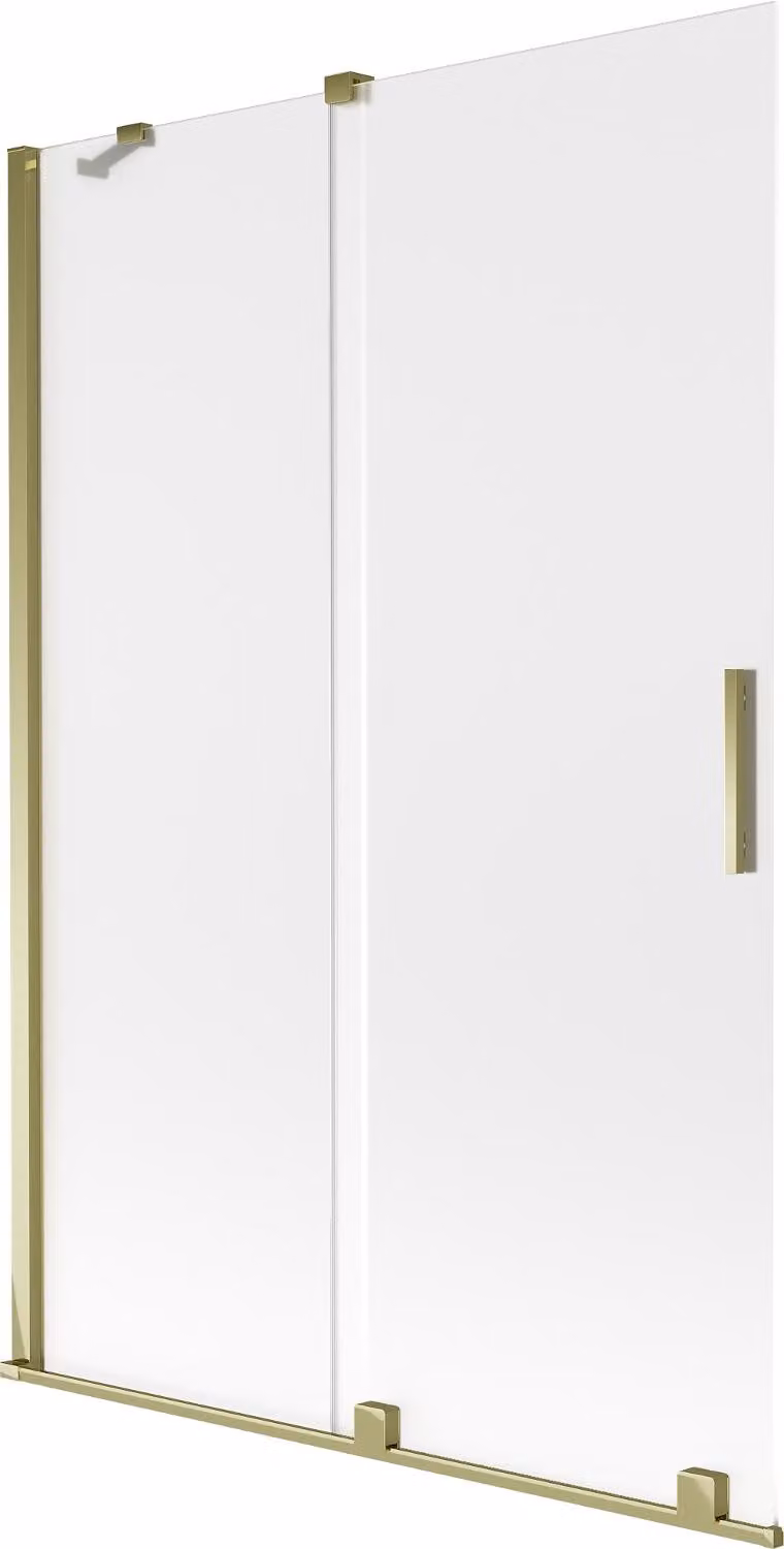 Mexen Velar paratia per vasca da bagno a 2 ante scorrevoli 120 x 150 cm, ghiaccio, dorato - 896-120-000-31-50