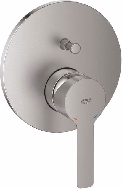 Rubinetto per incasso doccia GROHE Lineare P con getto laminare cristallino e deviatore, finitura cromo satinato