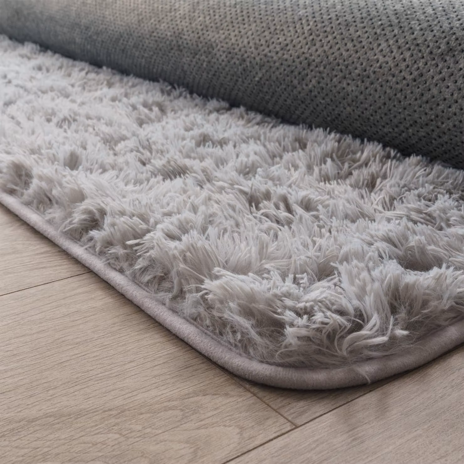 Tappeto rotondo a pelo alto Silvana argento Diametro: 120 cm – 2