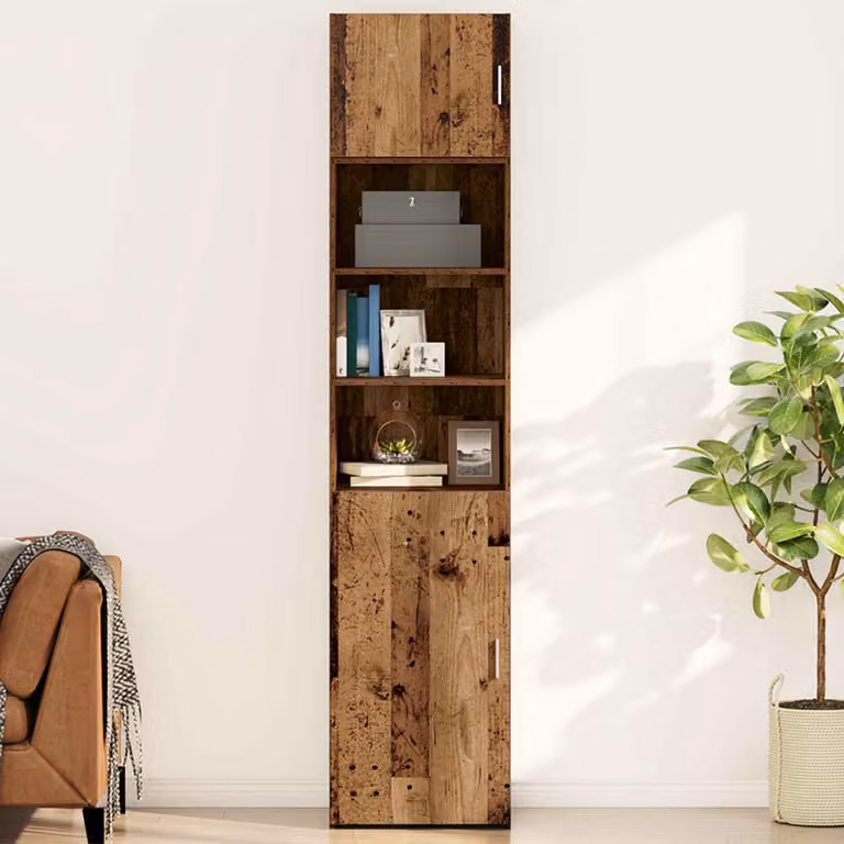 Armadietto a muro vidaXL in legno rustico marrone con ante a battente e ripiani interni L 50 cm, P 42.5 cm, H 40 cm