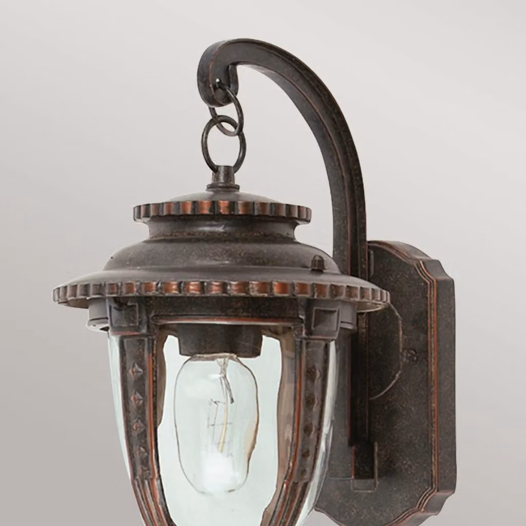 Applique esterna Elstead St Louis in bronzo con vetro trasparente, attacco E27, grado di protezione IP44 – 2