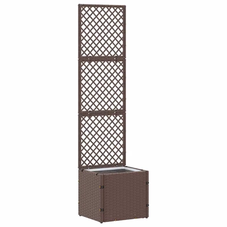 Fioriera a traliccio con vaso per piante rampicanti vidaXL, Marrone, L 35 cm x P 30 cm x H 135 cm