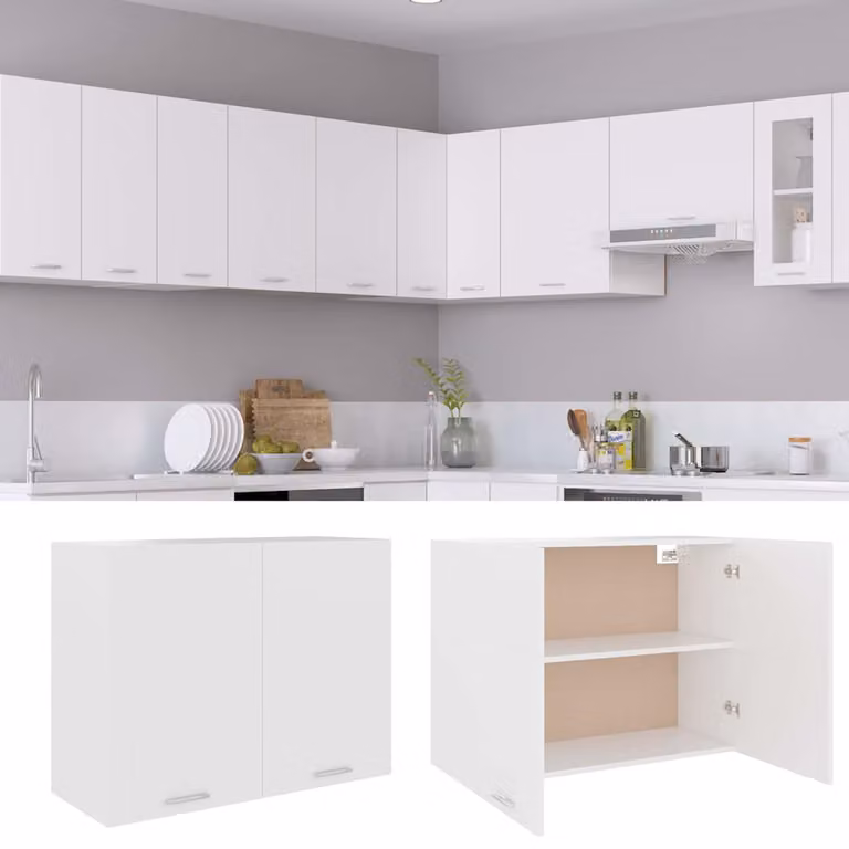 vidaXL Mobile Pensile “Lyon” Bianco 80x31x60 cm in Legno Multistrato