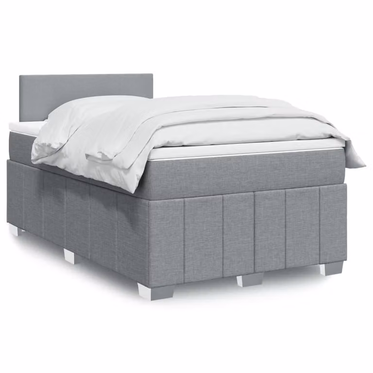 Maison Exclusive - Letto boxspring con materasso Grigio chiaro 120x190 cm Tessuto