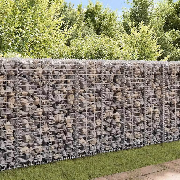 Cesto Gabbione con Coperchio vidaXL in Acciaio Zincato Grigio L/P/H: 100 x 30 x 30 cm