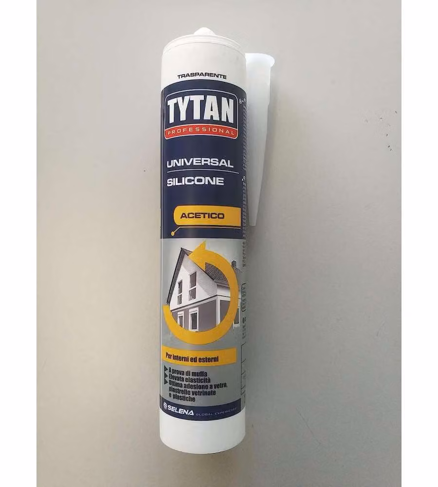 Tytan Silicone Acetico Universale Trasparente 280 ml Resistente e Flessibile