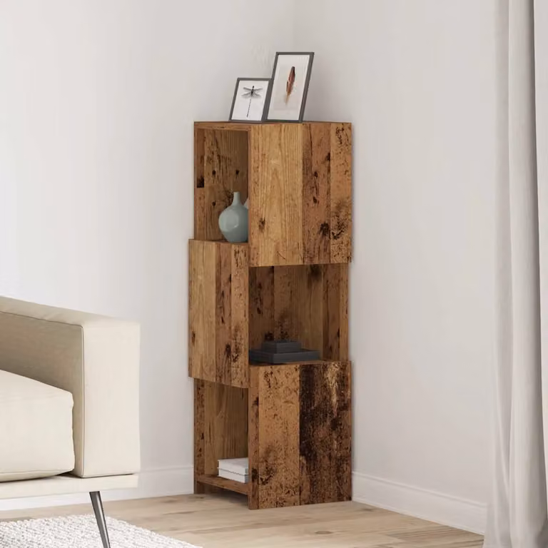 Mobile angolare vidaXL in legno ingegnerizzato color marrone, L/P/H: 30,5 x 30 x 95 cm