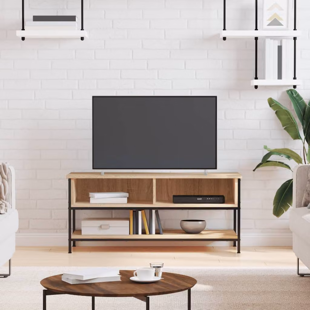Mobile TV vidaXL in stile industriale, colore marrone, L 100 cm x P 35 cm x H 45 cm