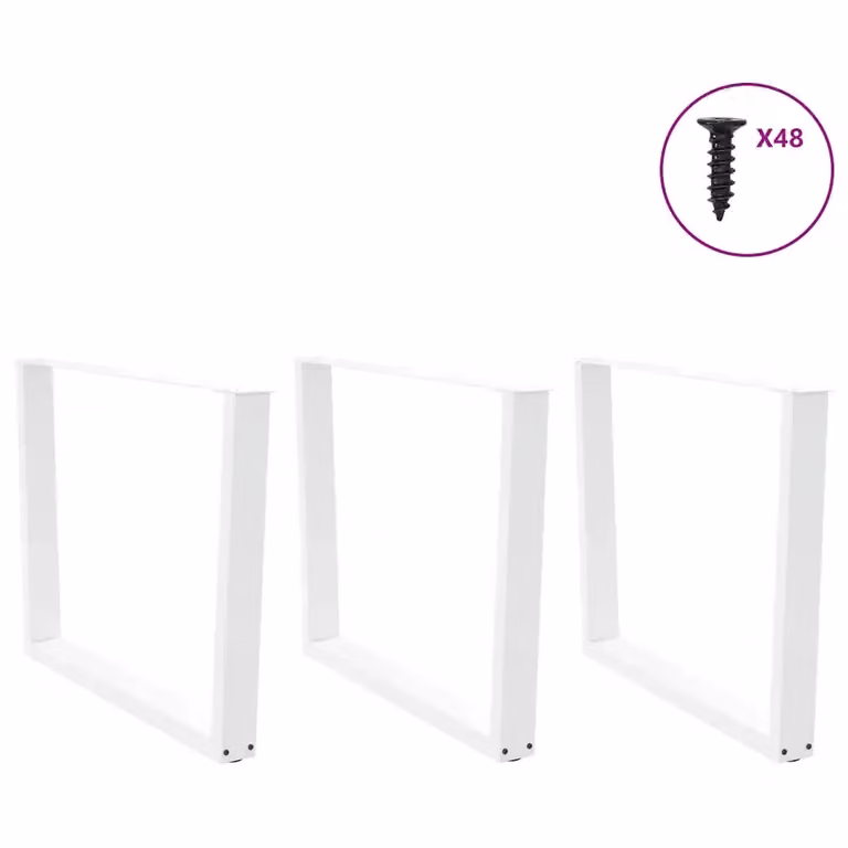 Set di 3 gambe per tavolo da pranzo a forma di X vidaXL in metallo bianco laccato H: 72-73,3 cm