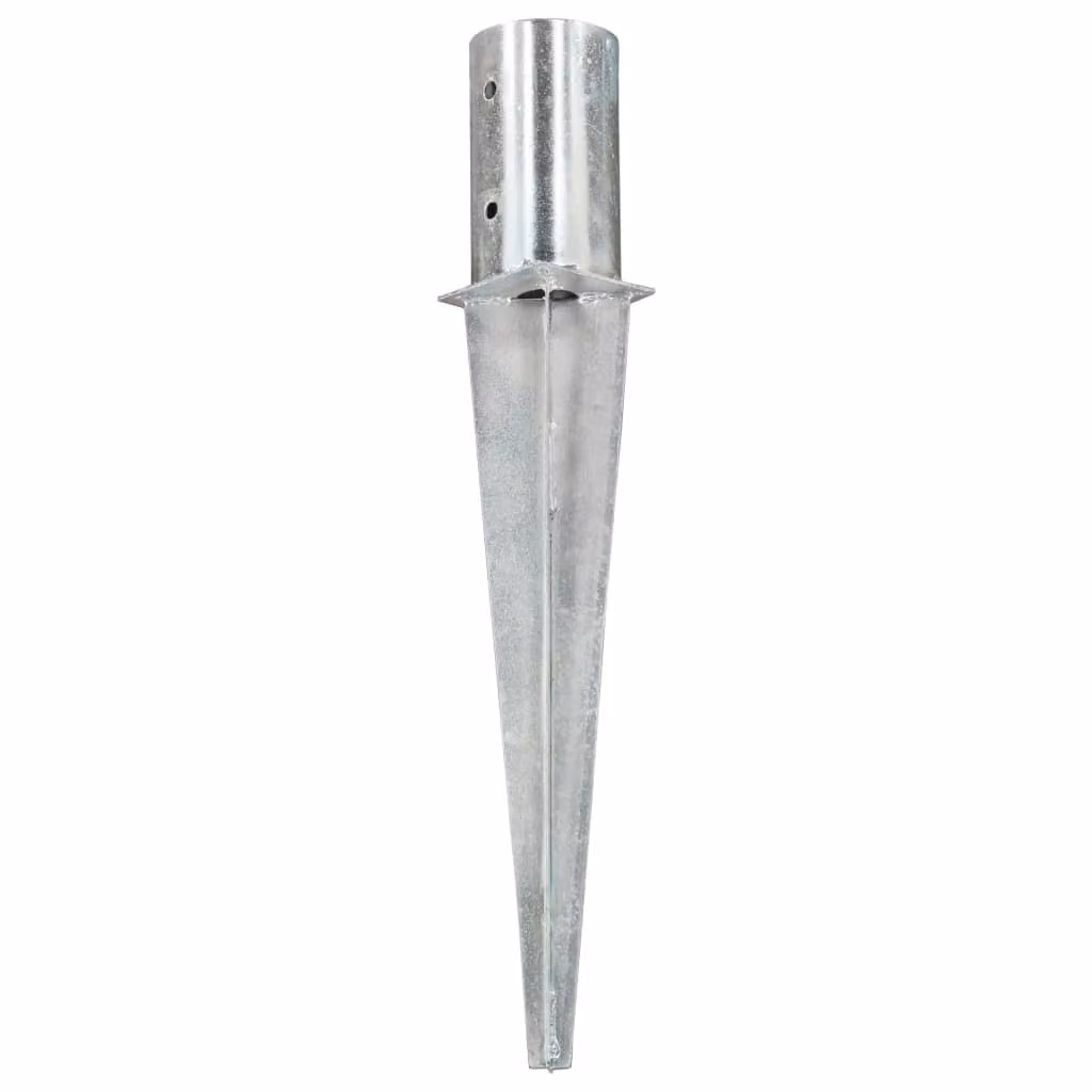 Picchetti di Terra 6 pz Argento 8x61 cm in Acciaio Zincato