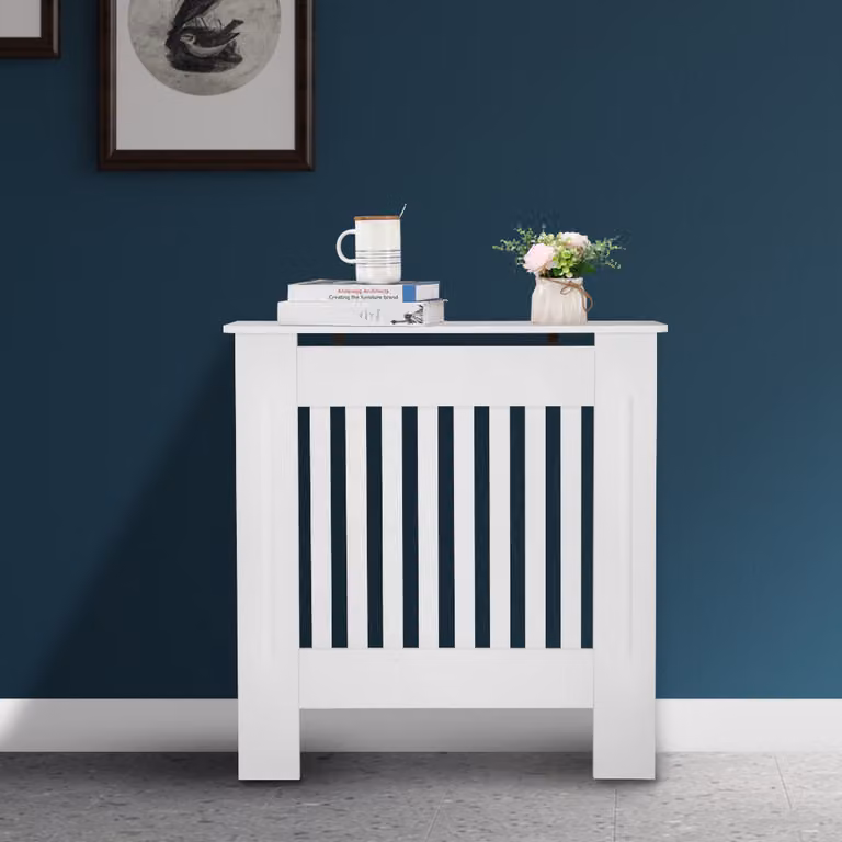 Copertura per radiatore ALIGHTUP, copertura per termosifone, radiatore, copriradiatore, copertura, rimovibile, MDF, 78 x 19 x 81,5 cm, bianco