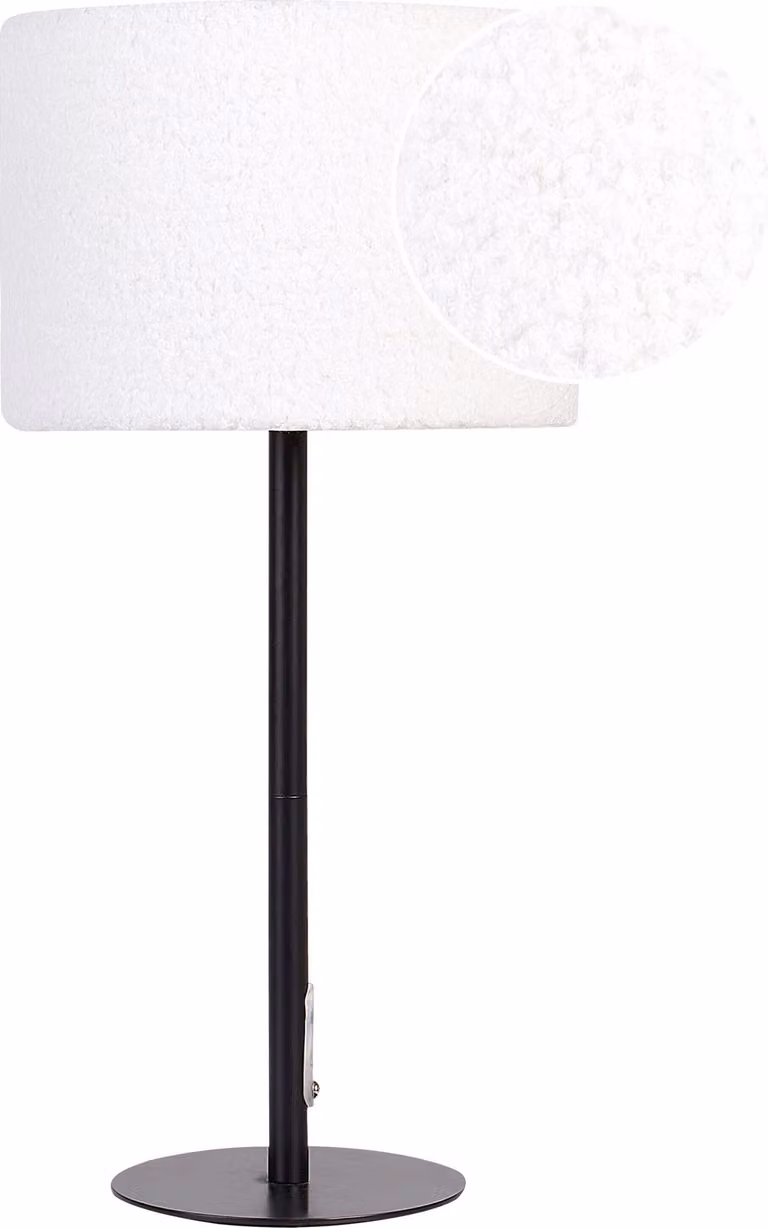 BELIANI Lampada da tavolo per la notte paralume in buckram bianco base in metallo 40 cm stile moderno soggiorno camera da letto