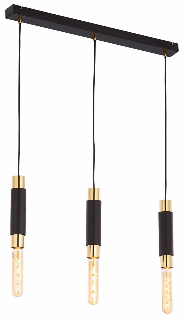 Lampada a sospensione LILE nero-oro 3xE27x40W in metallo, dimensioni: 60x66x6 cm, IP20, Jupiter