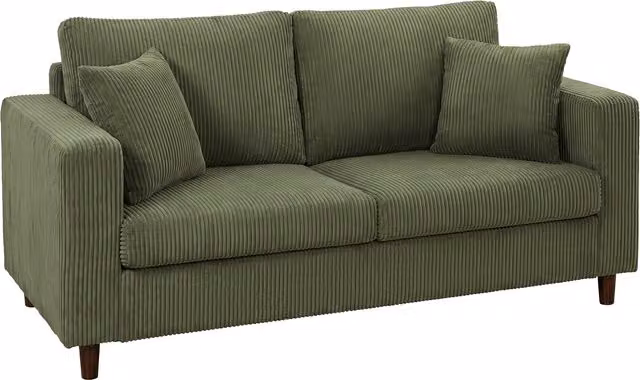 Divano 2 Posti HOMCOM in Velluto a Coste Verde con Seduta Ampia e Profonda, L: 170 cm, P: 80 cm, H: 82 cm – 1