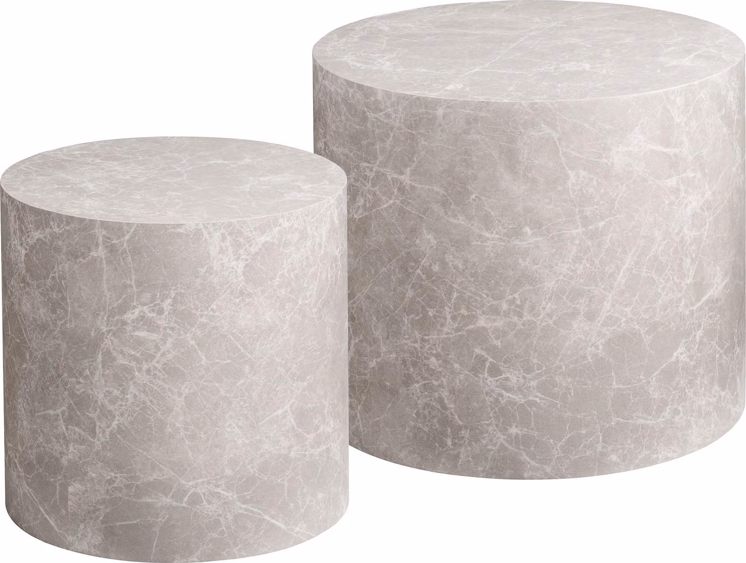 Set di 2 tavolini Nuuk in marmo beige.