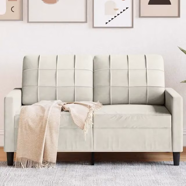 Divano a 2 posti moderno vidaXL in velluto beige con struttura in metallo per il tuo soggiorno