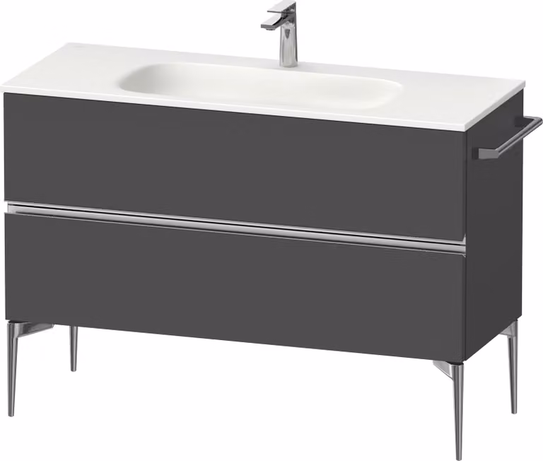 Duravit Sivida Meuble sous-lavabo, 2 tiroirs, poignée profilée chromée, 1210x477x592mm, pour Sivida, SV4653010490000, SV4653010490000