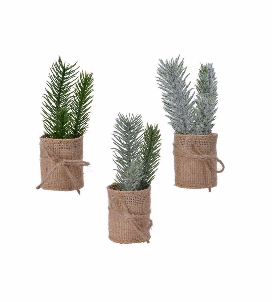 Piantina artificiale pino 5x15 cm colori verde
