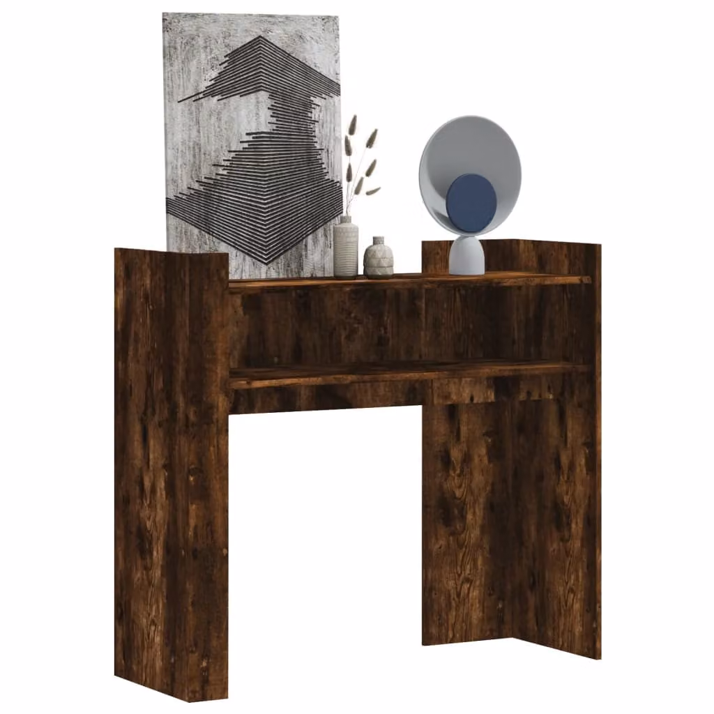 vidaXL Tavolino Consolle in Legno Rovere Fumo, L 100 x P 35 x H 90 cm