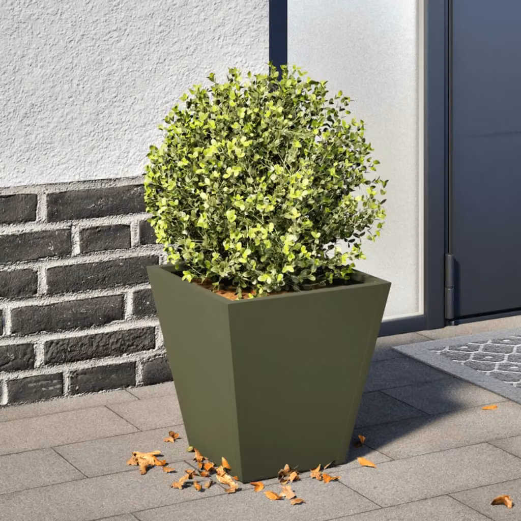 Fioriera da giardino vidaXL in acciaio verde, L/P/H: 30 x 30 x 30 cm