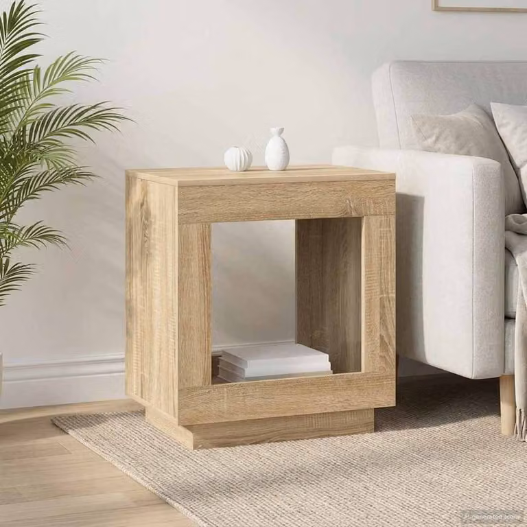 vidaXL Tavolo laterale moderno in rovere color marrone L: 60 cm, P: 40 cm, H: 65 cm