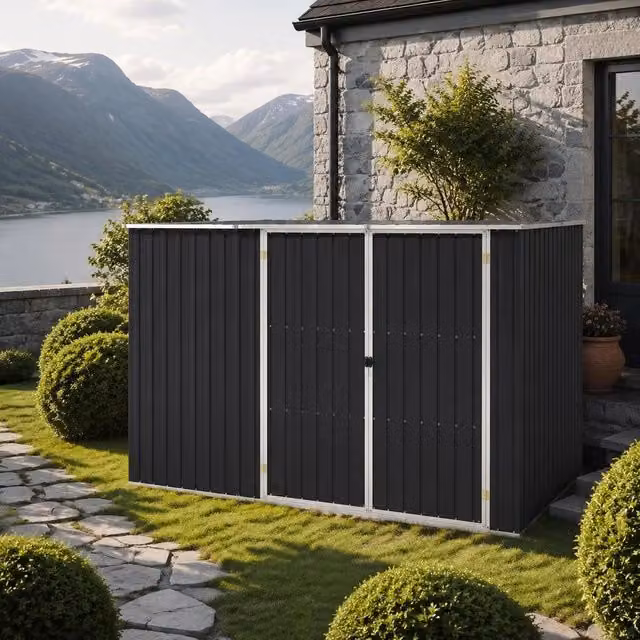 Garden Shed, Anthracite, 195x198x159 Cm, Galvanized Steel