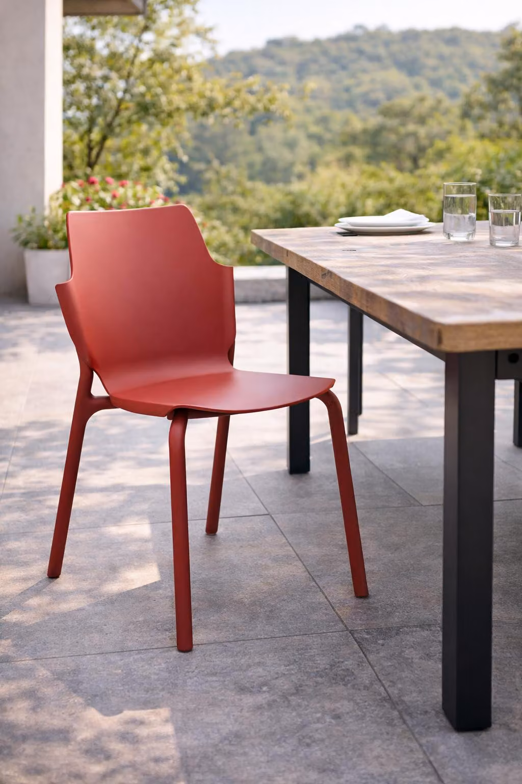 Schicker Roter Esszimmerstuhl Exklusive Gartenstühle Kunststoffstuhl
