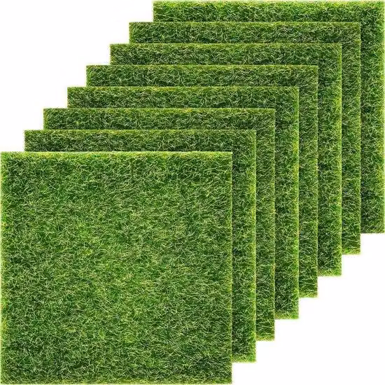 Set di erba sintetica da 8 pezzi, 15x15 cm, Miniland