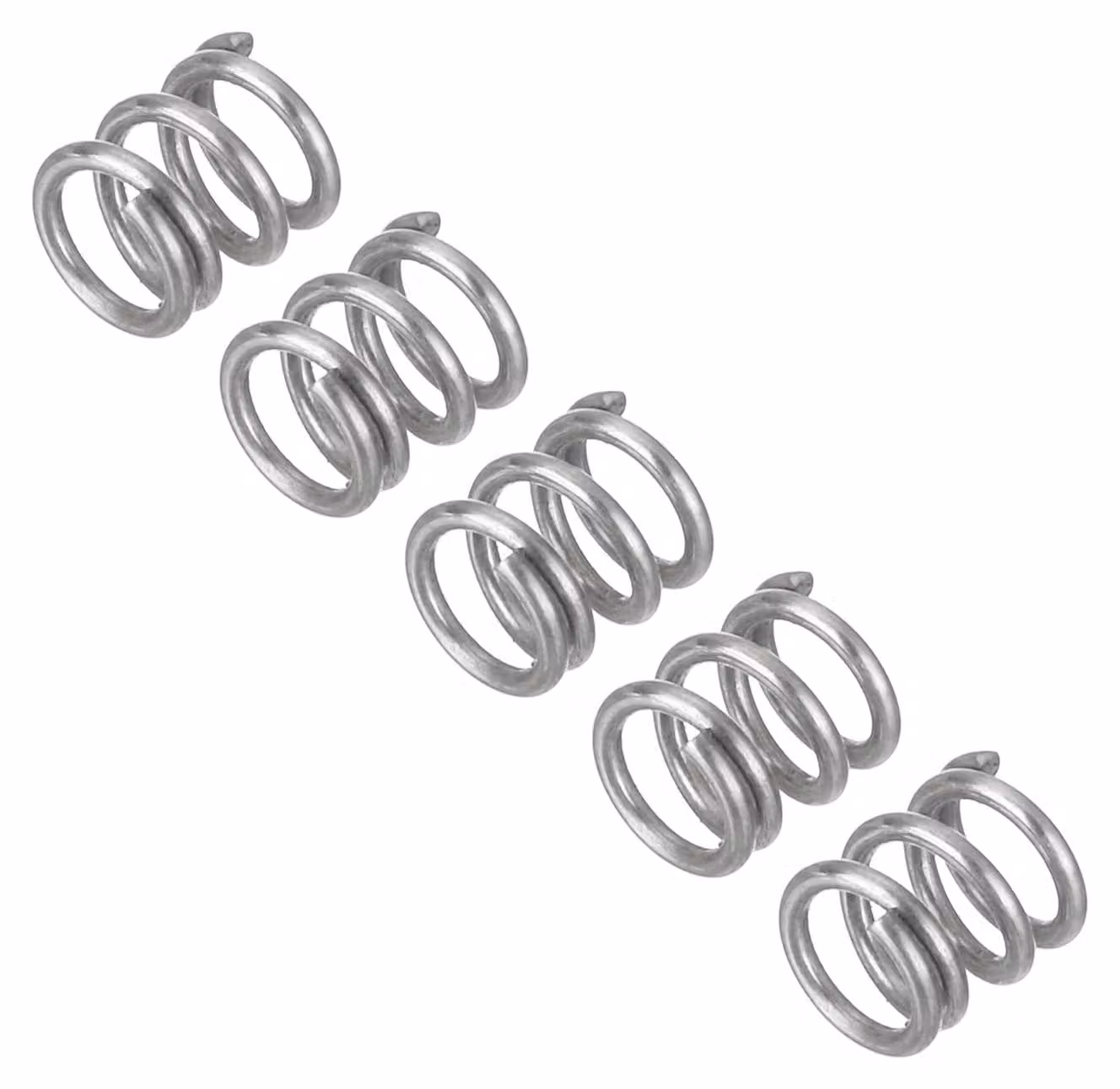 5 molle a compressione, acciaio inossidabile 304, 0,7x5x5 mm, colore argento