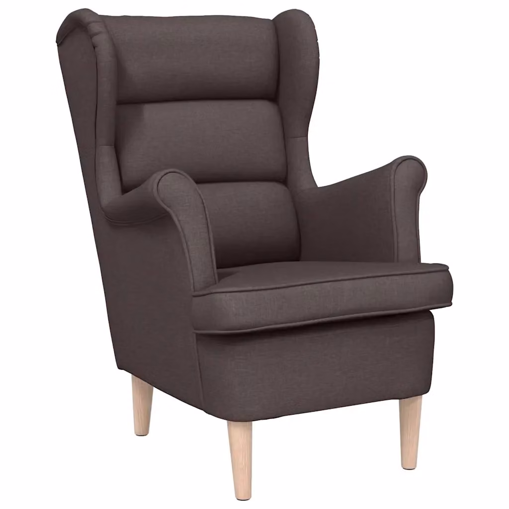 Poltrona relax moderna vidaXL in tessuto marrone con braccioli e struttura in legno – 2