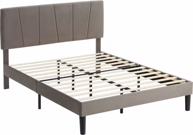 Letto matrimoniale con testiera regolabile ¨C Xylo ¨C 140x190 cm grigio struttura metallo