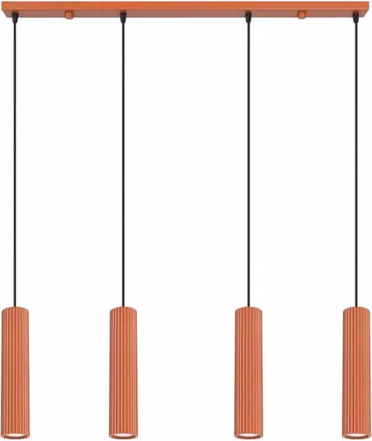 Lampada a sospensione KARBON 4L ocra rossa