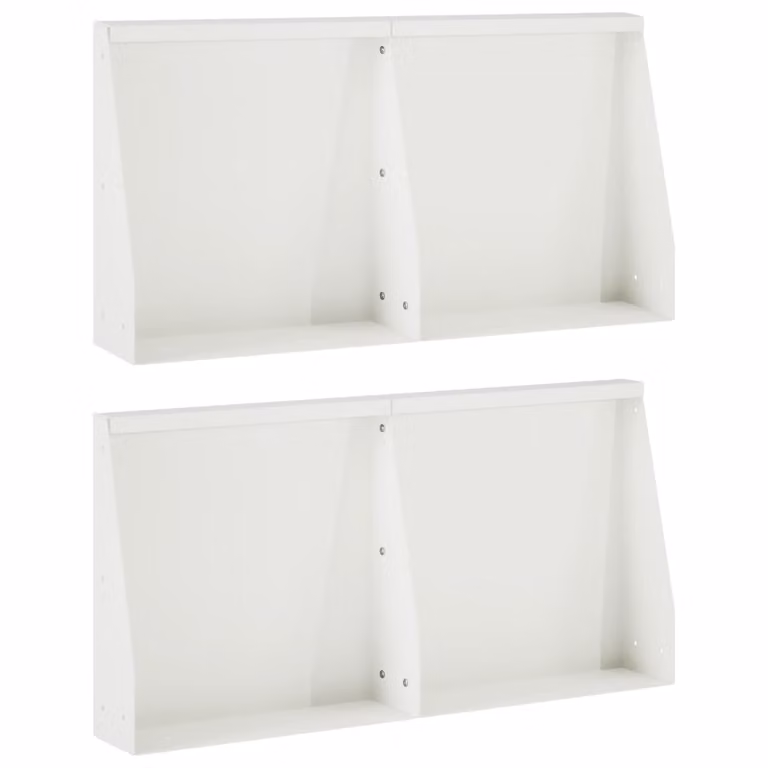 Set di 4 aiuole rialzate vidaXL in acciaio bianco per giardino ornamentale L/P/H: 40 x 12 x 30 cm