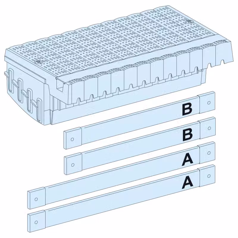 Schneider Electric PrismaSeT-P, Linergy FC, blocco di immissione in rete, 3x ComPacT NSX100-250 a 4 poli, con collegamento alla sbarra collettrice Linergy BS/LGY/LGYE LVS04406