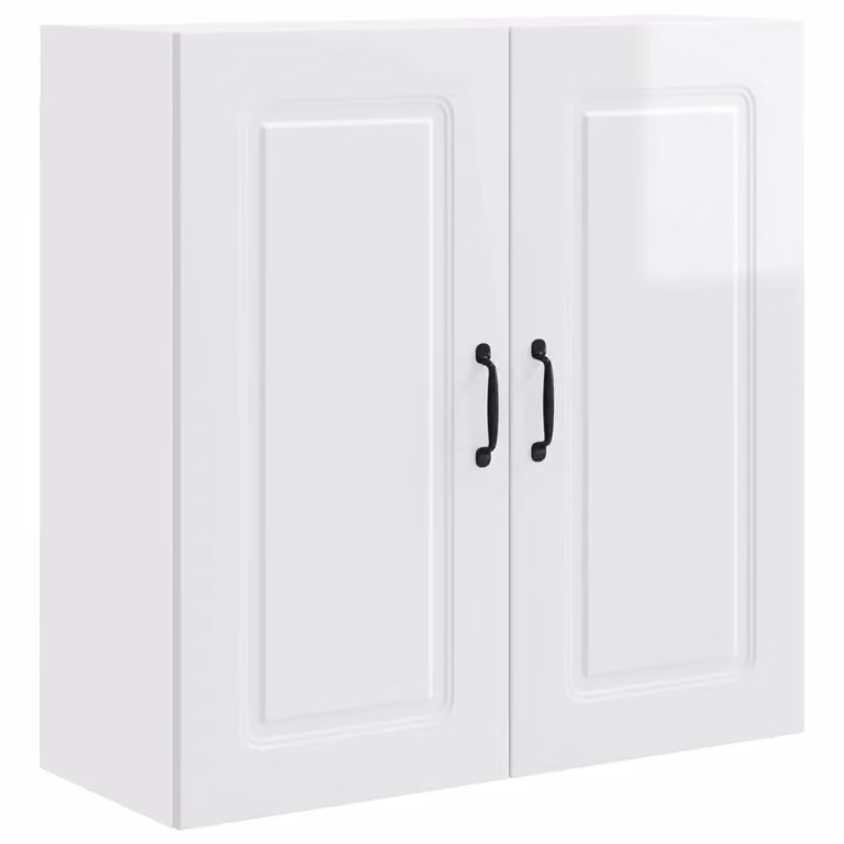 Mobile a parete moderno vidaXL bianco lucido con ante a battente in MDF