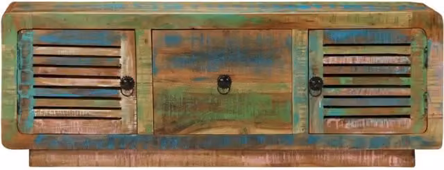 Mobile Porta TV-Mobile per TV-Credenza TV 110x30x40 cm in Legno Massello di Recupero